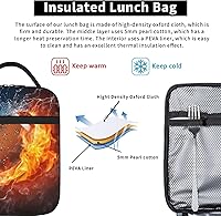 Vista 5 de American Football - Bolsa de almuerzo reutilizable, aislada, espaciosa, elegante, ecológica, adecuada para más de 6 años