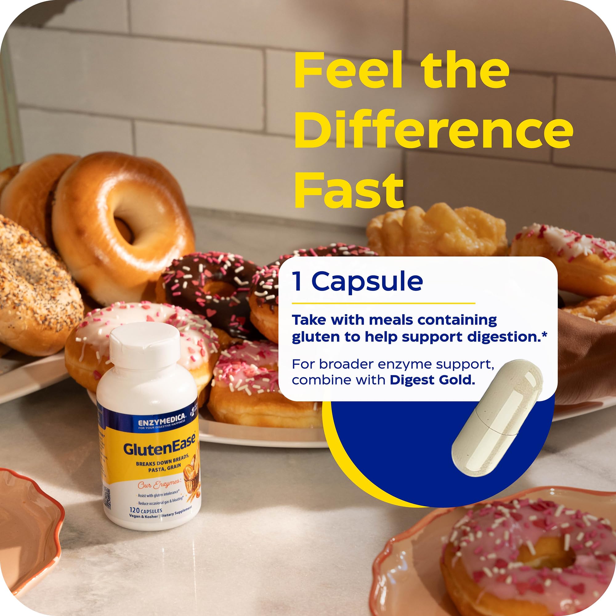 Enzymedica GlutenEase, Helps Gas & Bloating - 120 Capsules — Amazon image 6
