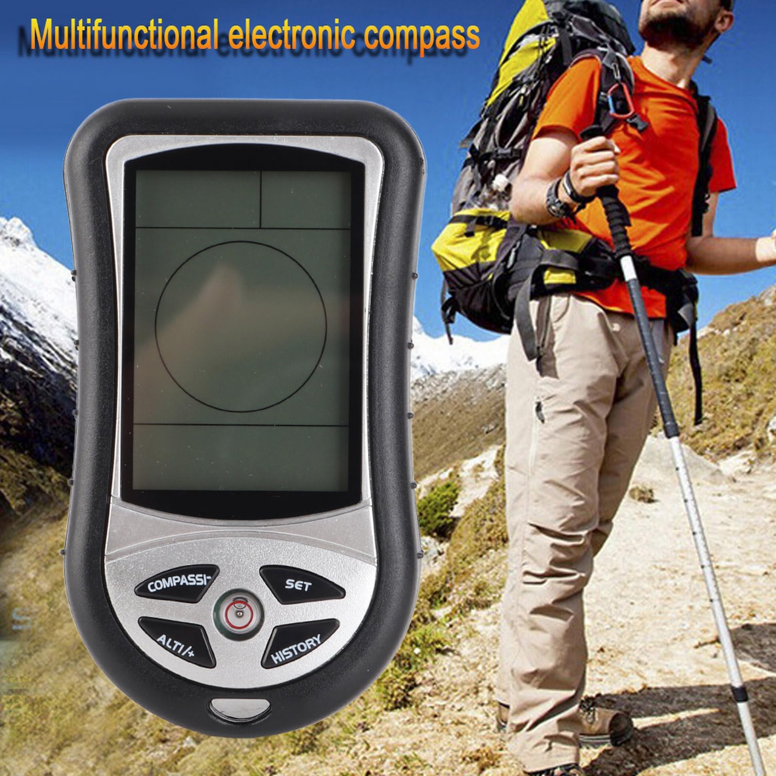 Digitaler Höhenmesser Barometer 8-in-1 Multifunktions für Outdoor | Multifunktionaler Höhenmesser mit Thermometer, Wettervorhersage, Digitaler Kompass, LED-Hintergrundbeleuchtung, Uhrzeit