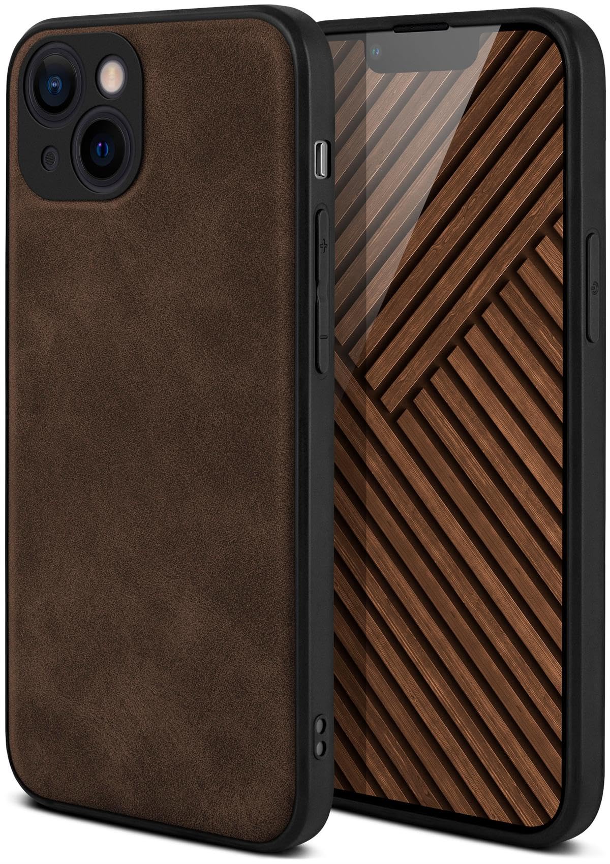 Coque Apple iPhone 13 Pro Max en cuir végétalien marron élégant par ONEFLOW - 8