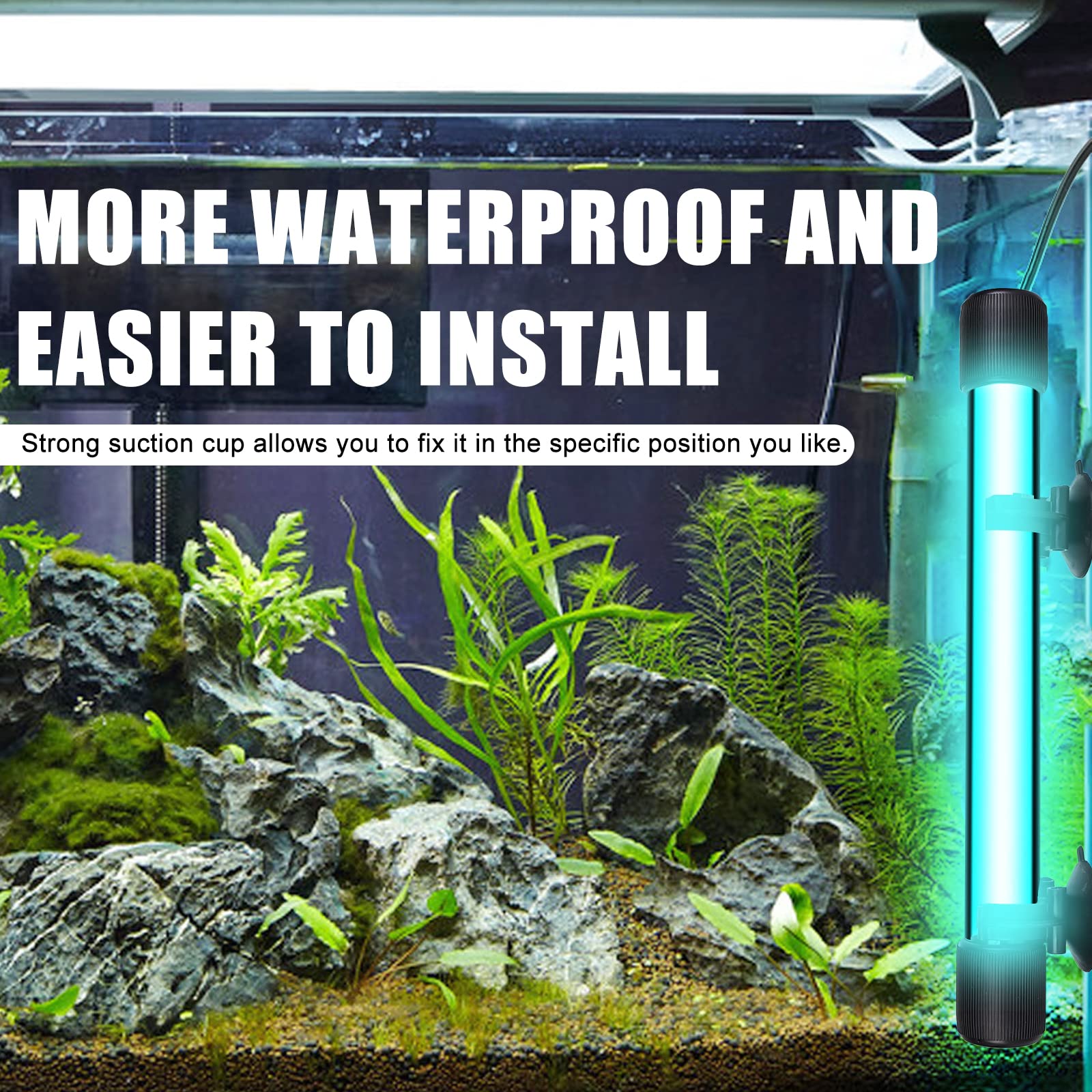 Luce UV Sterilizzatore Per Acquario Da 13W | Timer Incorporato | Uccide Alghe E Batteri | Impermeabile - Foto 4