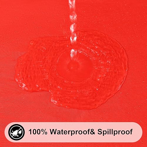 Miniatura 361 de Smiry - Mantel redondo de vinilo ajustable con bordes elásticos y parte trasera de franela, mantel de vinilo impermeable, lavable, diseño enrejado