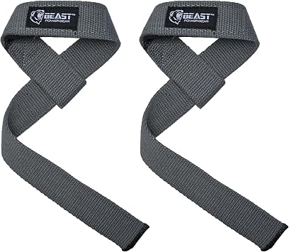 Lifting Straps for Weightlifting - Deadlift Strap Cotton Padded, Silicone Grip & Plain Wrist Straps for Powerlifting, Bodybuilding, Strength Training Pair