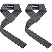 Lifting Straps for Weightlifting - Deadlift Strap Cotton Padded, Silicone Grip & Plain Wrist Straps for Powerlifting, Bodybuilding, Strength Training Pair