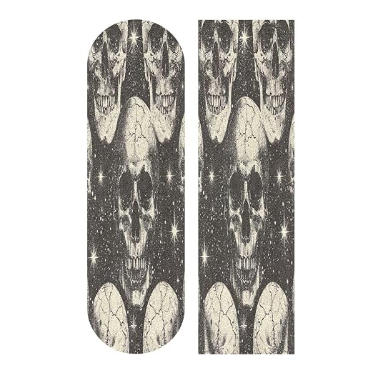 Skull Skateboard Grip Tape Non-Slip Wear-Resistant Skateboard Special Tape, Not Easy to Fall Off Sandpaper to Create an Exclusive Cool Skateboard, 33.1X9.1 in
