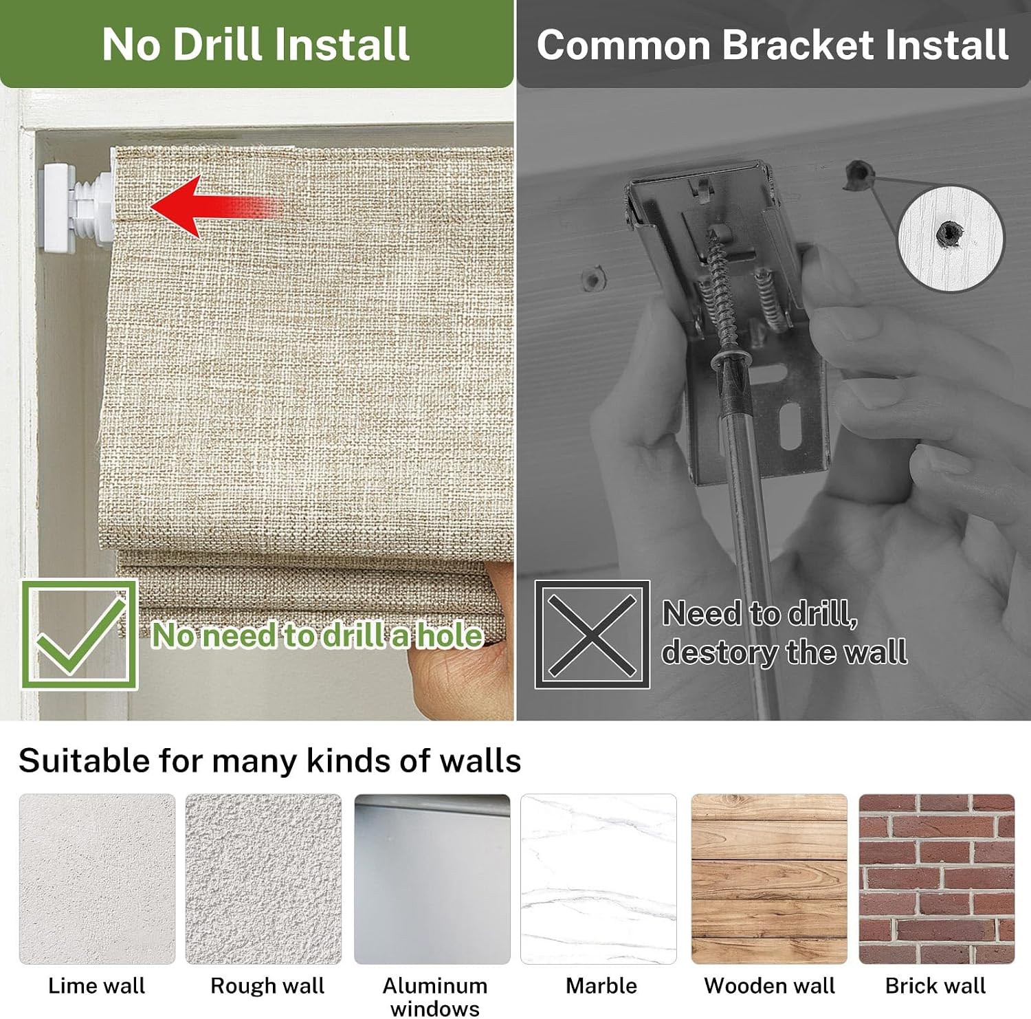 MiLin No Drill Roman Shades for Windows, Cordless Roman Blinds, Blackout Fabric Blinds for Indoor Windows Easy Install (Blackout - Beige, 35" W x 64" H)