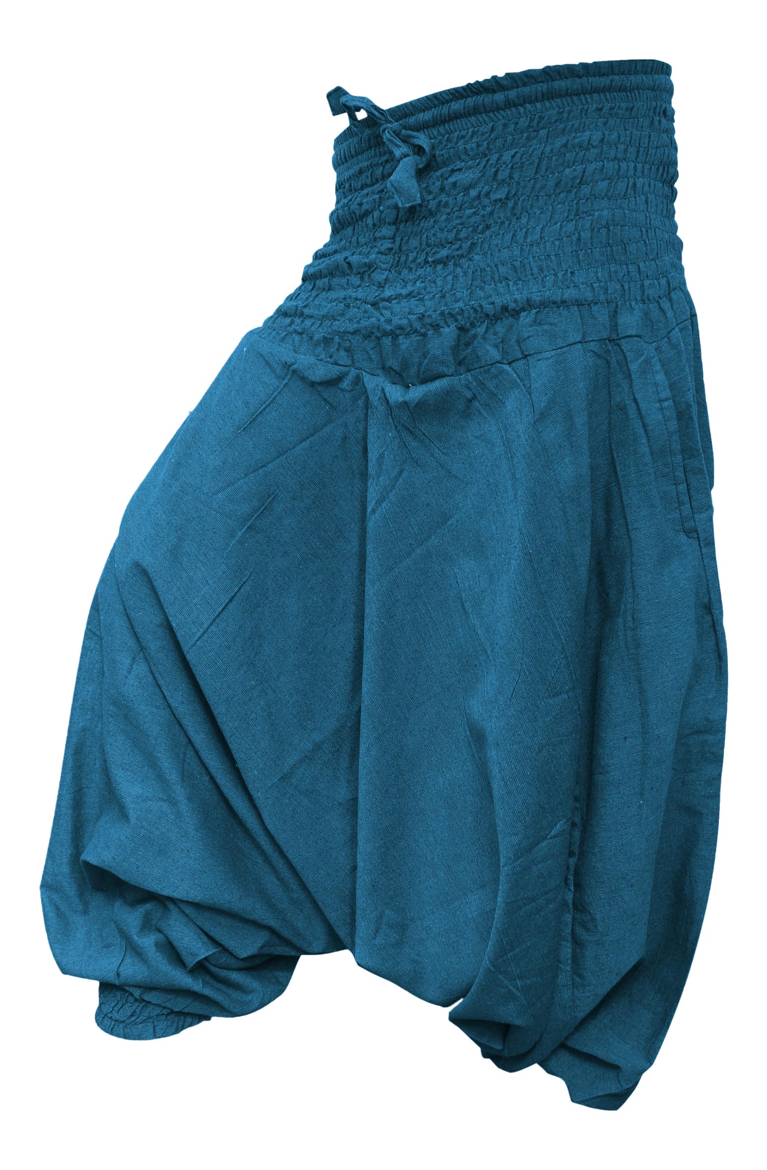 SHOPOHOLIC FASHION Aladdin Harem Pants Boho Baggy Trousers Loose Fit Yoga Hippie Clothes, Turquoise