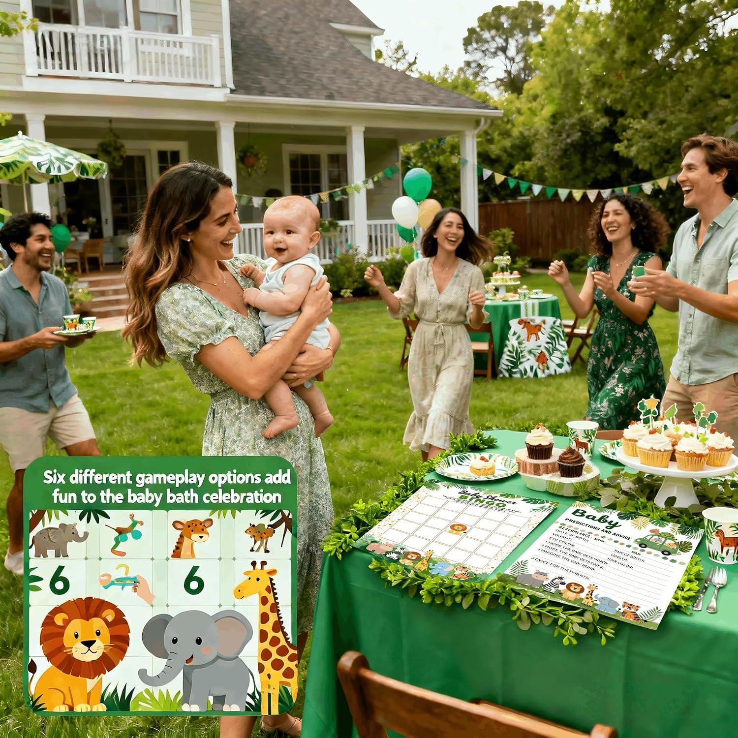 300 Pcs Baby Shower Games, Safari Animal Theme Answer Sheet 6 Games/50 Sheets Each, Shower Party Bingo, Word Scramble, Baby Word Search, Predictions and Advice, The Price is Right