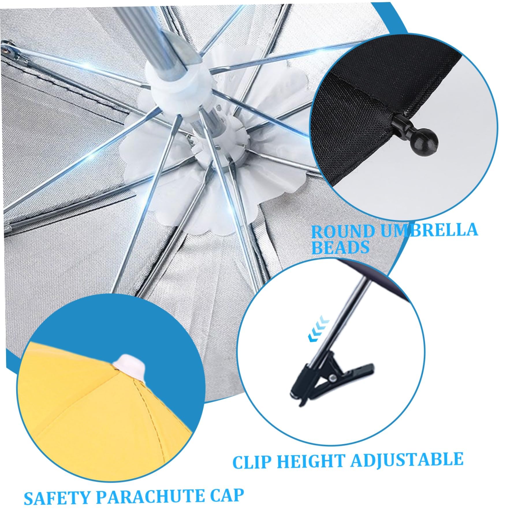 Parapluie pour Téléphone Portable avec 3 Ventouses - Support Ombrelle de Protection Solaire pour Extérieur