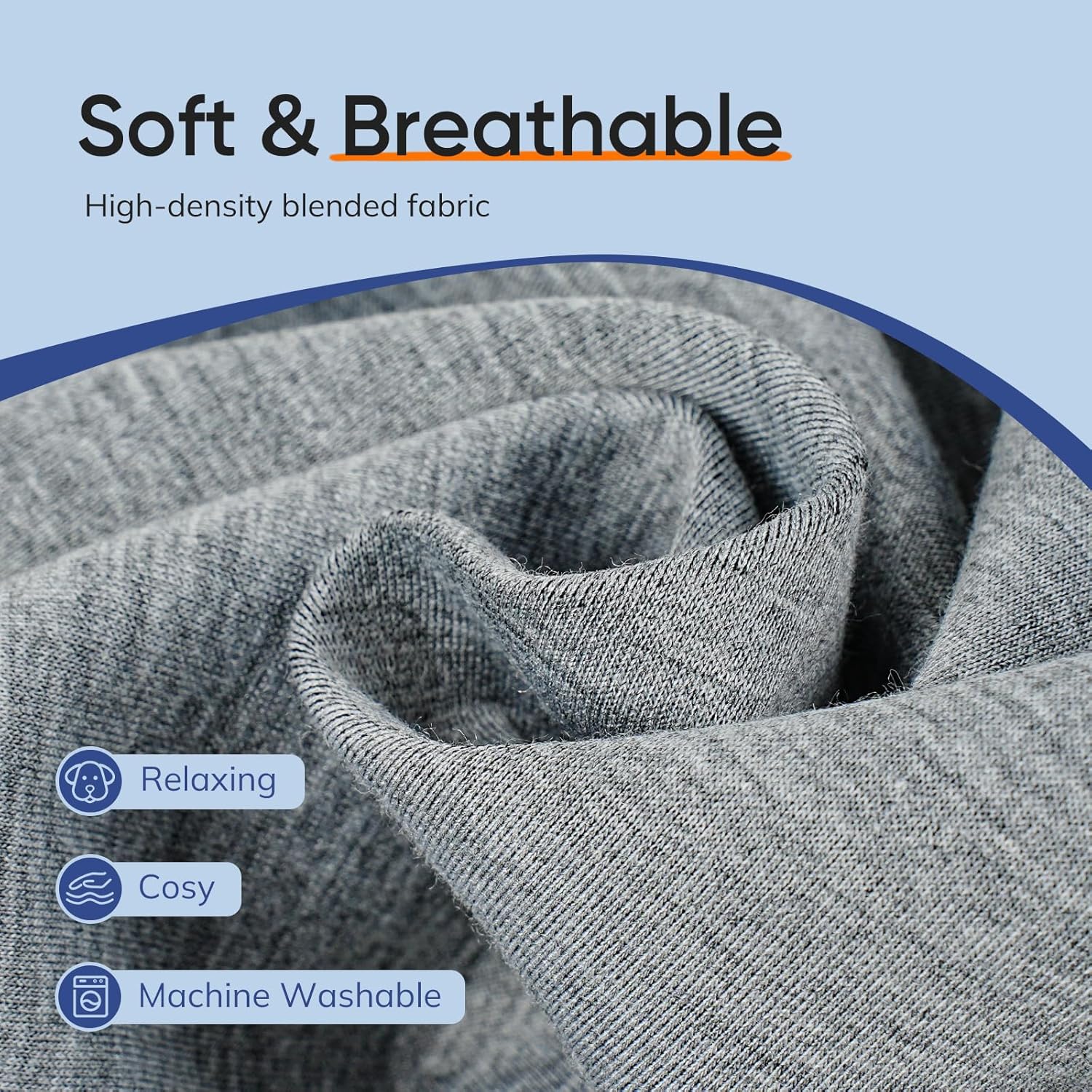 Supet Dog Sling Carrier, Hands Free Adjustable Puppy Pouch Extra Large Carrier, Soft Wearable Pet Front Bag for Dachshund & Teacup Dog, Anti-Anxiety Chest Carrier with Back Pain Relief (Grey, Plus)