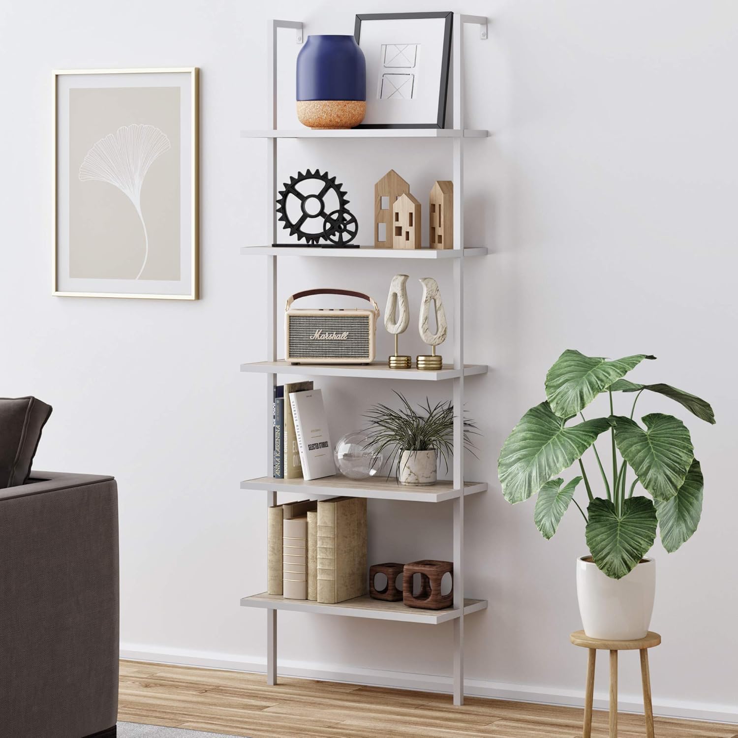 Amazon.com: Nathan James Theo 5-Shelf Modern Bookcase, Open Wall Mount ...