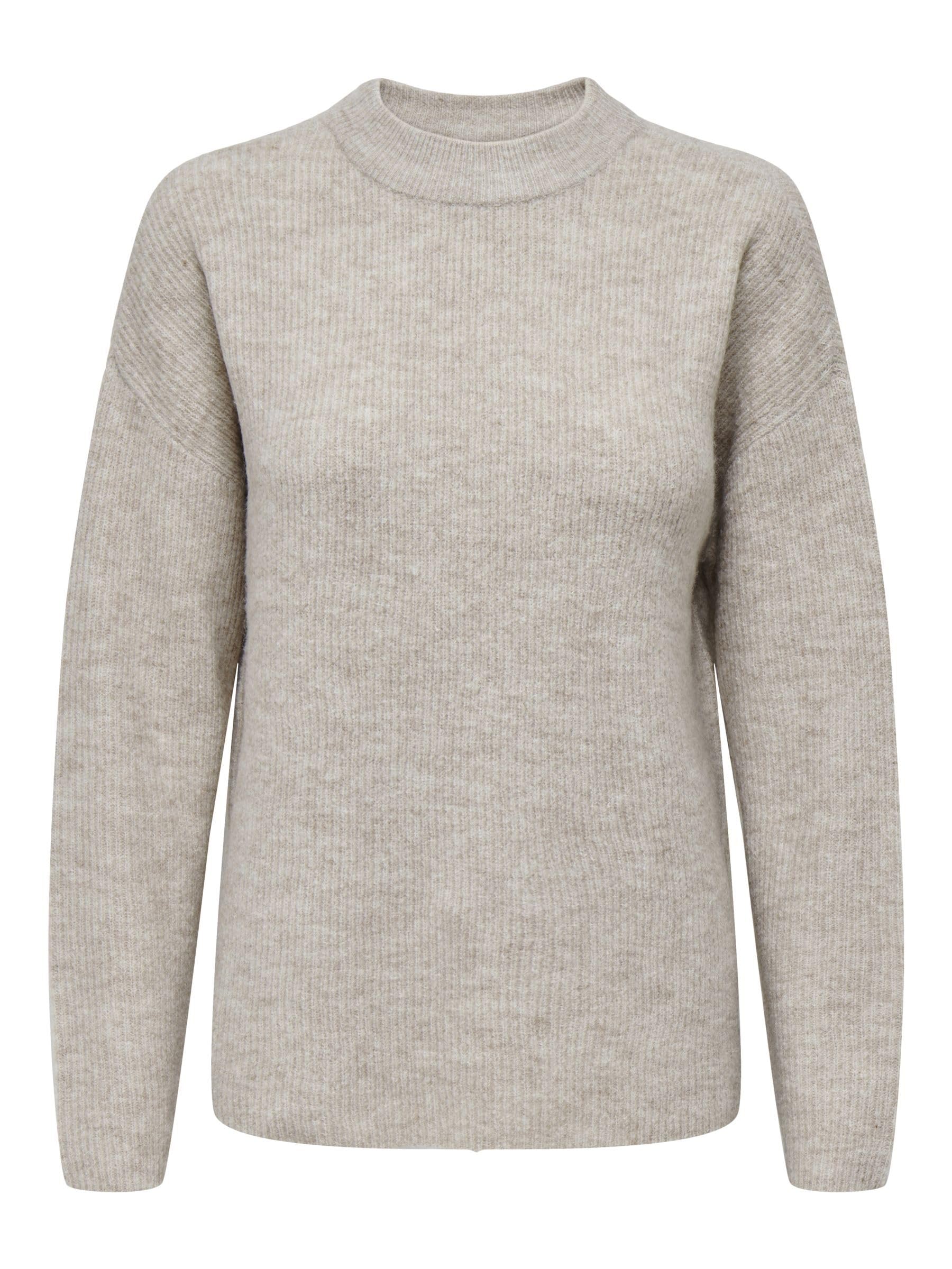 Only Women's Pumice Stone Onlcamilla O-Neck L/S Noos Knt Pullover Sweater, L Uk
