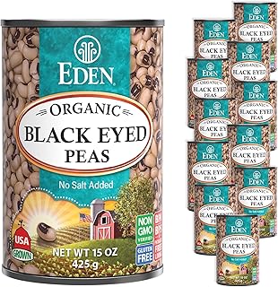 Eden Organic Black Eyed Peas, No Salt Added, 15-Ounce Cans (Pack of 12)