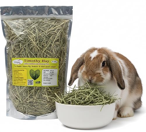 Petzee Timothy Hay Food for Rabbits, Guinea Pig, Hamsters and Other Small Animals (400 GMS) - Pack of 2