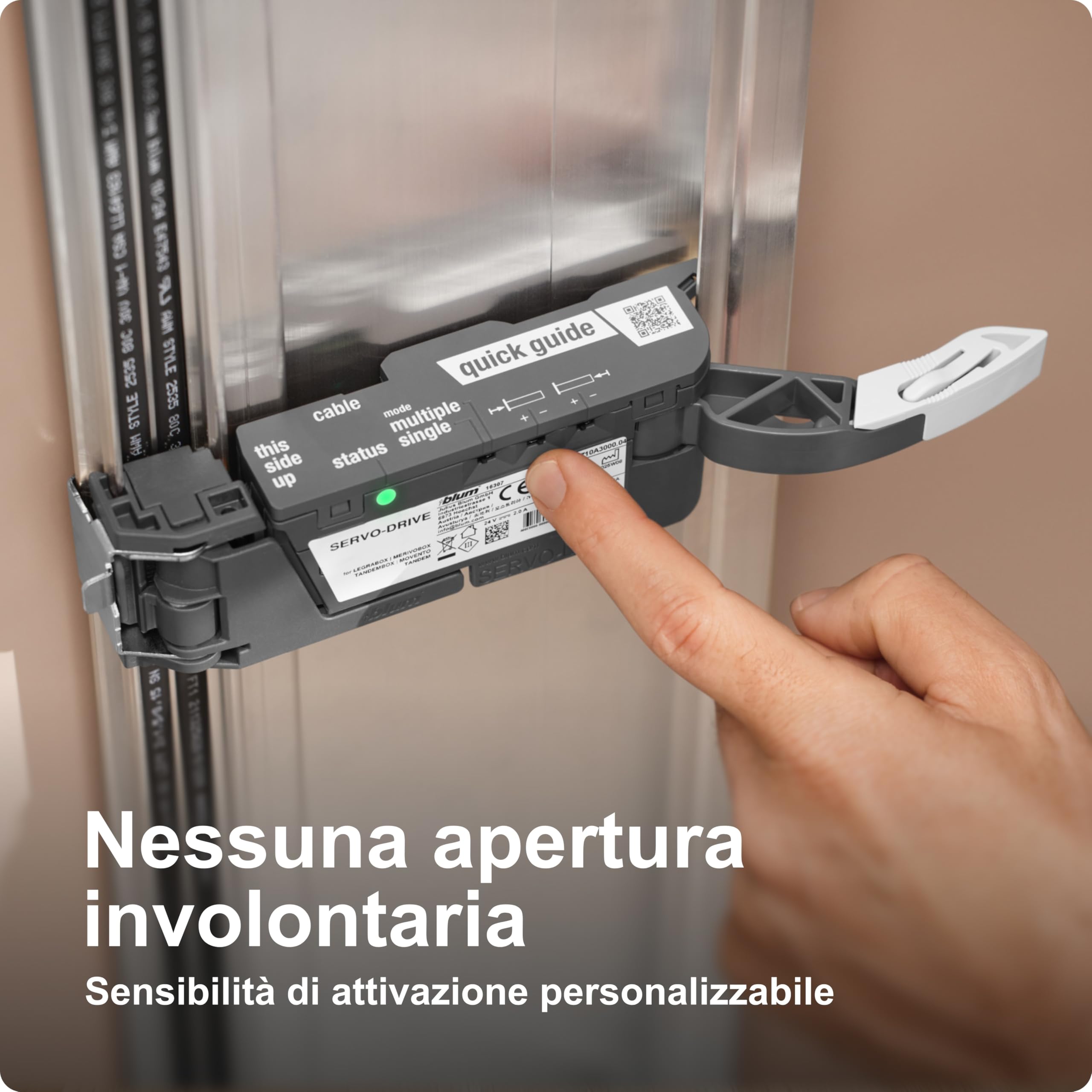 Unità motrice SERVO-DRIVE Blum I Sistema automatico di apertura di cassetti, cassettoni e telai ad estrazione I Lusso residenziale