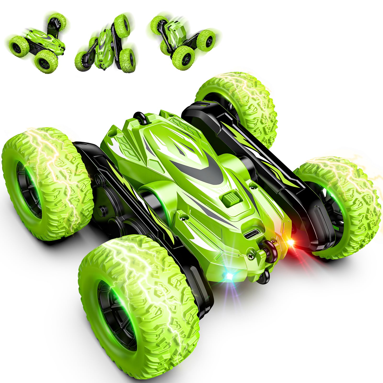 Voiture Telecommandé Enfant, 4WD 360° Rotation Voiture Télécommandée Monster Truck, 2.4Ghz RC Car Radiocommandee Jouet Enfant 3-8 Ans Garçon Jeux Exterieur - Cadeau Enfants