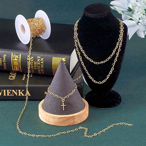 Miniatura 10 de Pandahall - Cadenas de plata de ley 925 de 3.3 ft, cadena de eslabones ovalados de plata sin soldar, para fabricación permanente de joyas con ropa