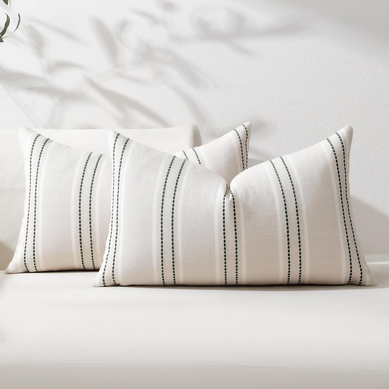 Hckot Spring Throw Pillow Covers 12x20 Set of 2 Green Pillow Covers