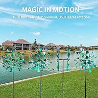 Vista 18 de Decoroca Outdoor Wind Spinners - 72in Metal Sculpture, Classic 360° Kinetic Spinner