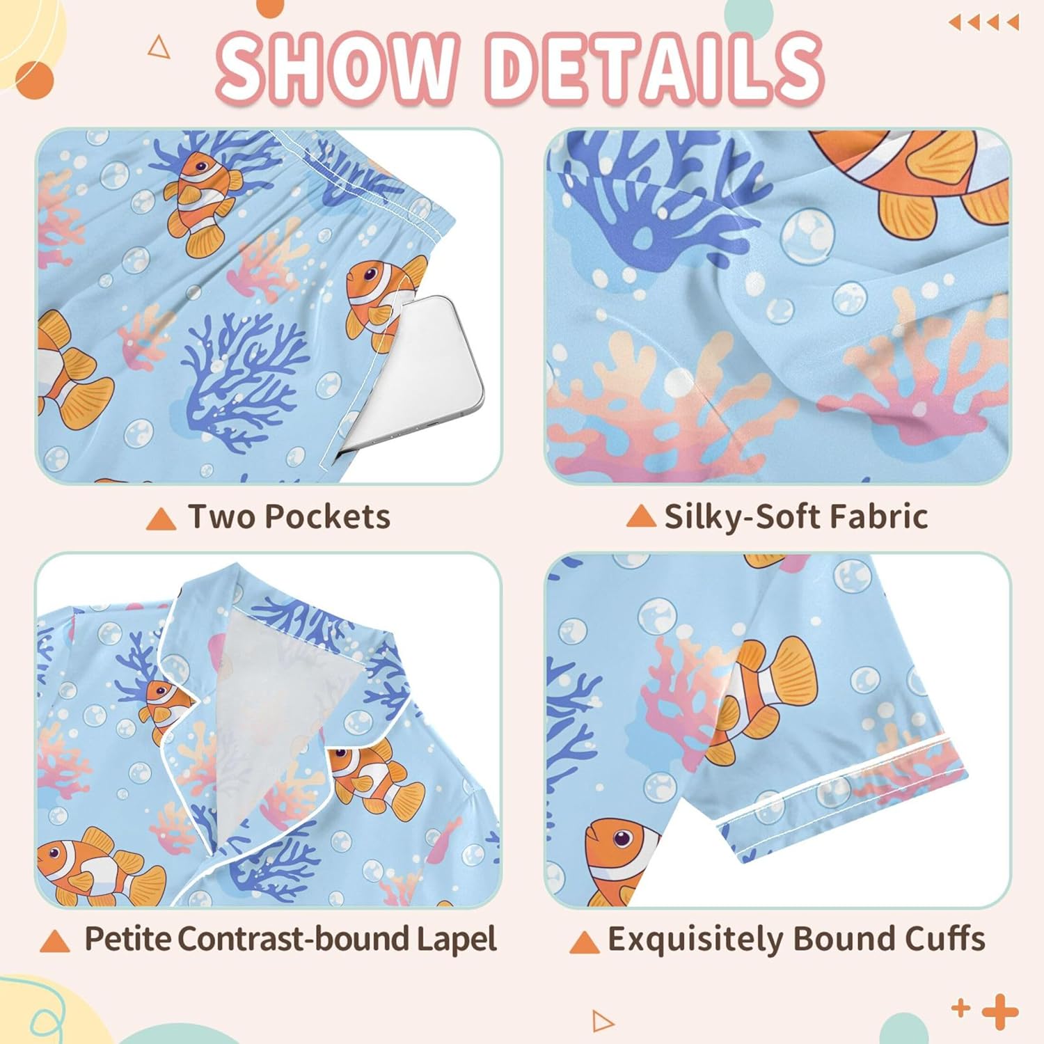 Silk Pajama Sets Short Sleeve Pajamas Soft Sleepwear 2 Piece Pjs Set