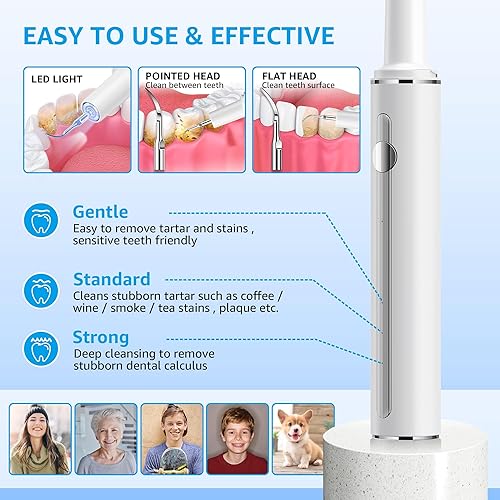 Miniatura 3 de Kit de limpieza de dientes, removedor de placa para dientes, herramienta portátil para quitar placa dental con LED, blasador de placa para dientes