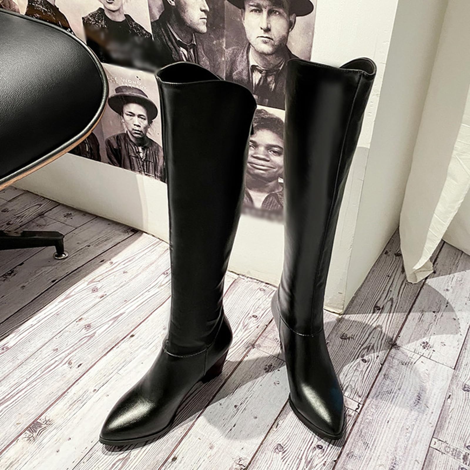 Damskie buty z obcasem blokowym, obcas 7 cm, koronka, boczny zamek błyskawiczny, do biura i na wieczorne okazje