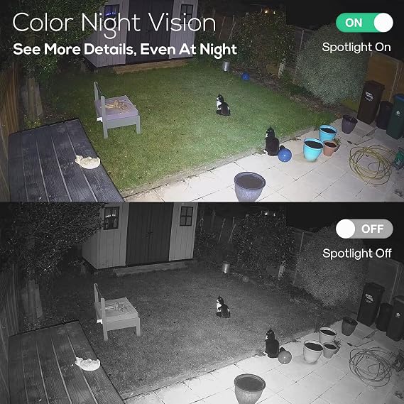 Kittyhok Home Solar Security Camera System Ourdoor | 4pcs 2K Bullet Solar Camera ، 4pcs PT Solar Security Camera ، Smart Human Detection ، Spotlight ، Forever Power ، 10CH NVR ، 64 جيجابايت التخزين المحلي