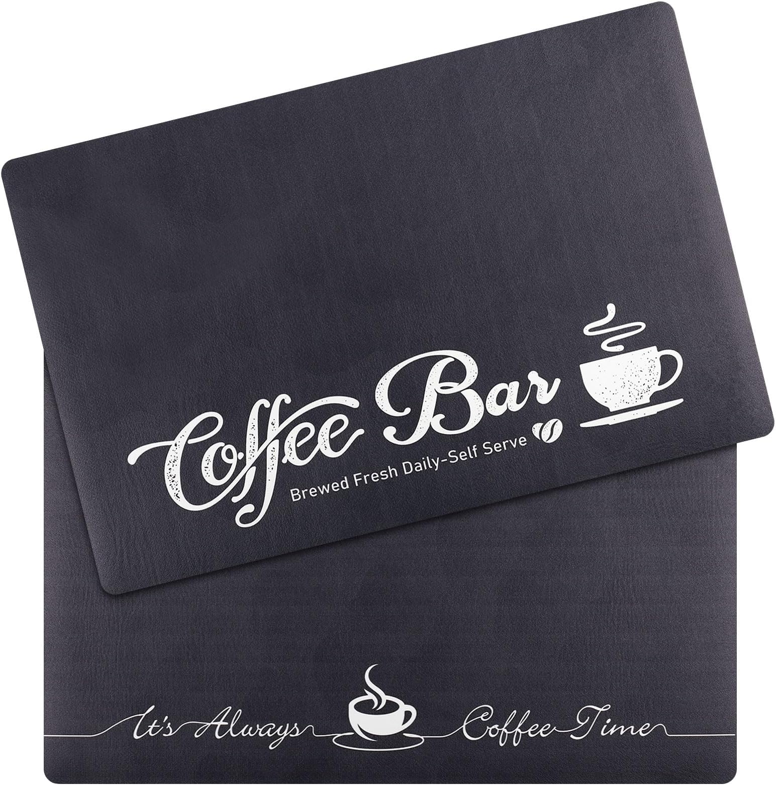 2 Pieces Coffee Bar Accessories 16 x 24 Inch Washable Coffee Maker Mat Hide Stain Absorbent Kitchen Counter Mat for Kitchen Bar Countertops Supplies (Elegant Style)