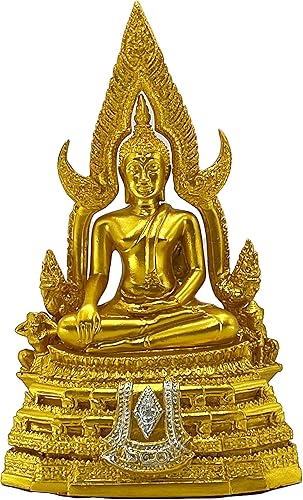 BUDDHO Chinnaraj Thai Buddha Statue for Home Decor 8 h Gold Buddha Sculpture Small Gift Office Gift Office Decor Figurines Meditation Altar Sculpture