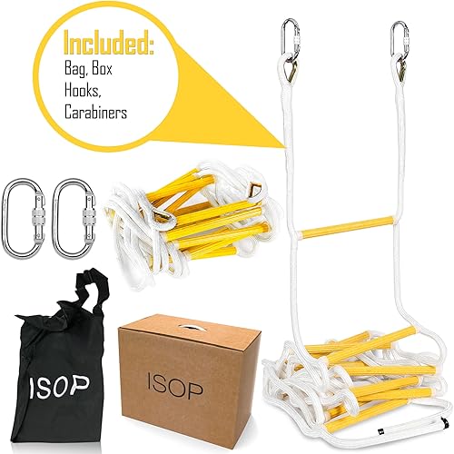 Miniatura 5 de ISOP Escalera de escape de incendios para ventanas de segundo piso, 13 pies, resistente a la intemperie, escalera de seguridad para escape de