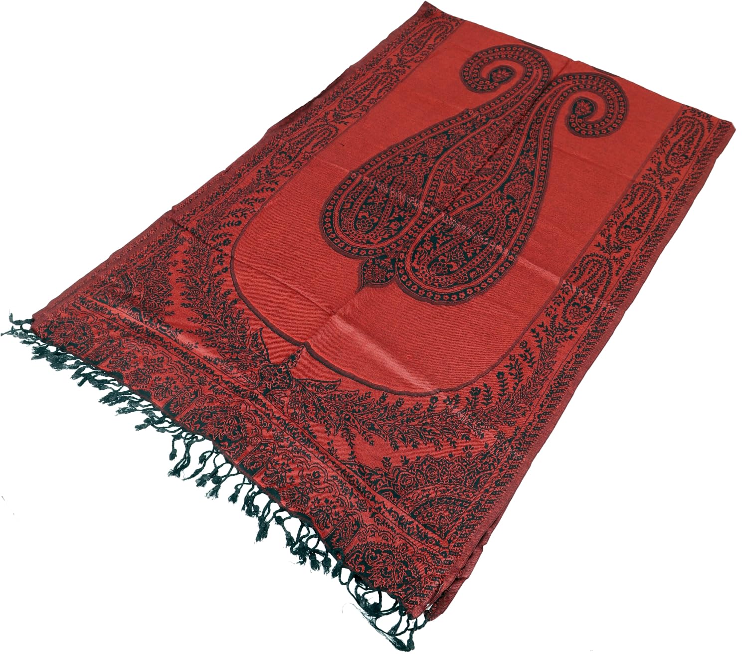 Guru-Shop, Pashmina Wiskozowy szalik, indyjski boho stuła ze wzorem paisley, turkusowy, syntetyczny, rozmiar: jeden rozmiar, szale