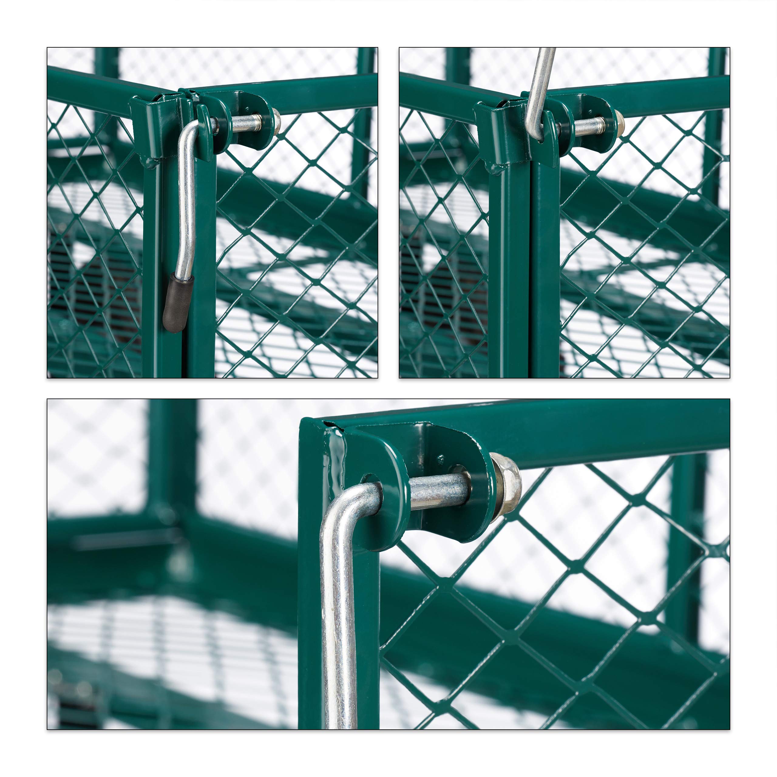 Relaxdays Carrello a Mano, Carretto Standard per il Giardino, da Esterno, Sponde Pieghevoli, max.150kg, Verde