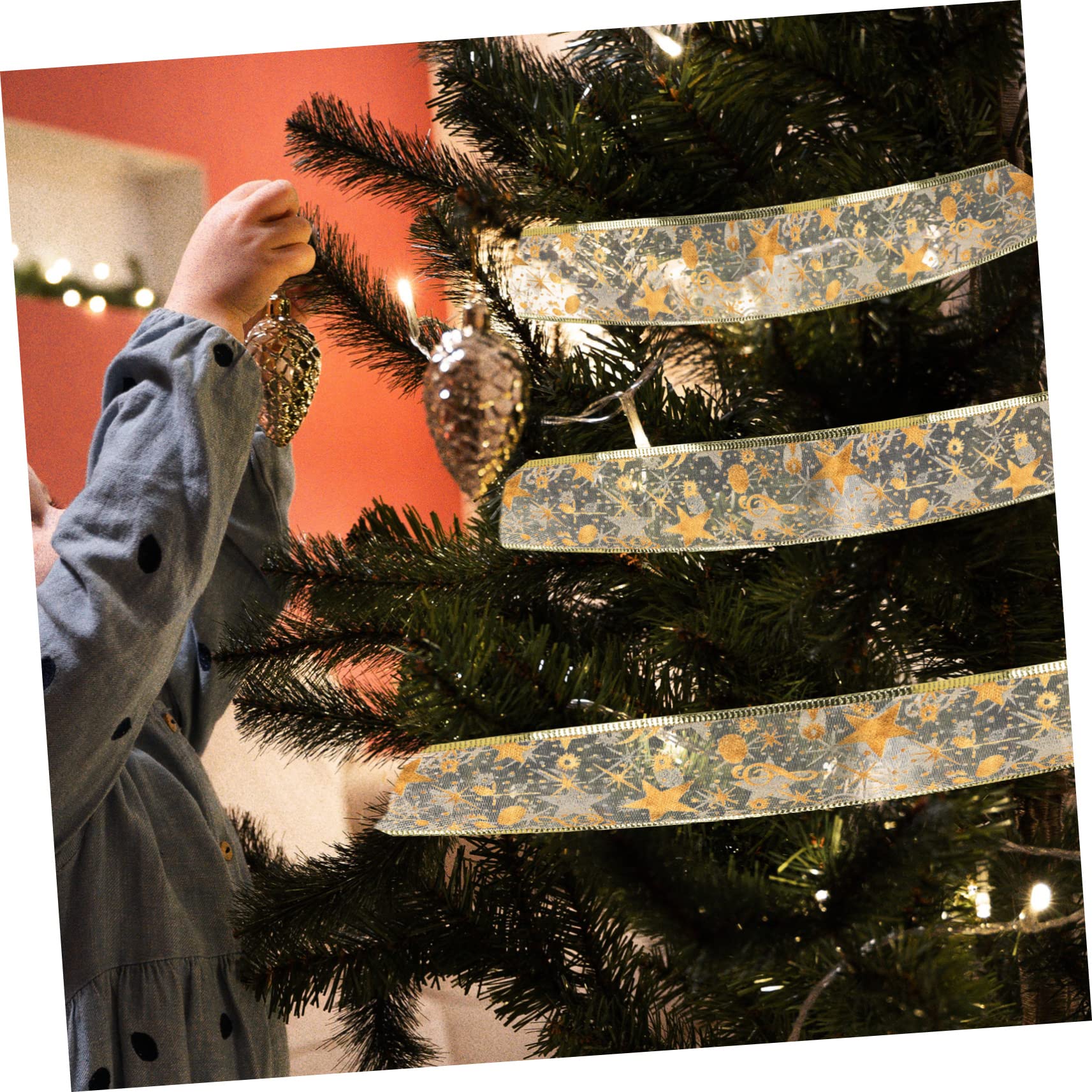 SEWACC 3rollen Weihnachtsschleife Aus Doppellagigem Satin Dekorative Geschenkband Für Weihnachten Weihnachtsbaum-dekoration Festliche -projekte Für Und Partys