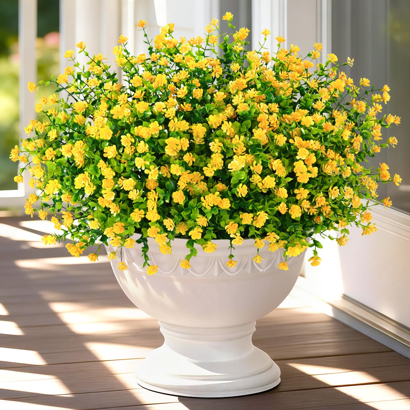 Fleurs artificielles pour extérieur sans entretien pour jardinière et balcons ensoleillés