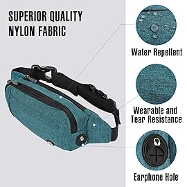 WATERFLY Fanny Pack Waist Bag: Small Hip Pouch Bum Bag Fannie Pack Phanny Fannypack Waistpack Bumbag Beltbag Sport Slim Fashionable for Jogging Hiking Hiker Woman Man