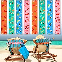 Vista 18 de Boao 8 bandas de toalla grandes para sillas de playa de 15.75 x 1.97 pulgadas, bandas elásticas a prueba de viento, clips para sala de estar