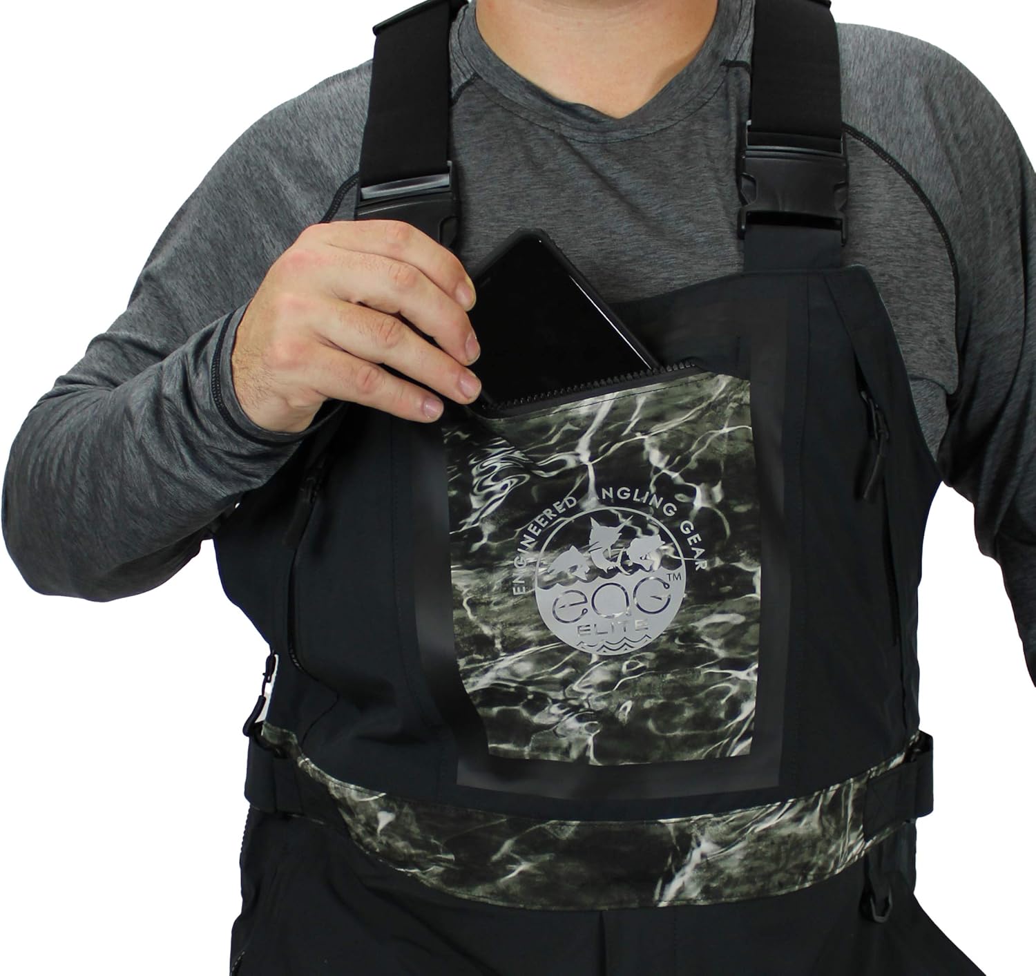 EAG Elite Mossy Oak Blacktip Pro Fishing Rain Bib (Mossy Oak Elements Blacktip, Large)