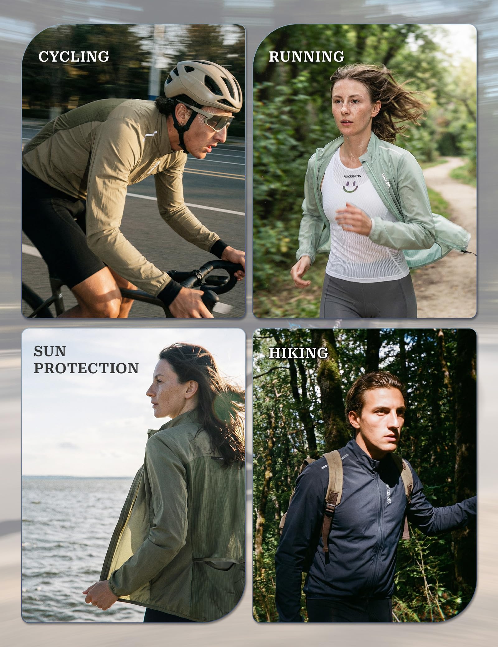 ROCKBROS Giacca da Ciclismo Uomo Donna Antivento Ripiegabile Leggero