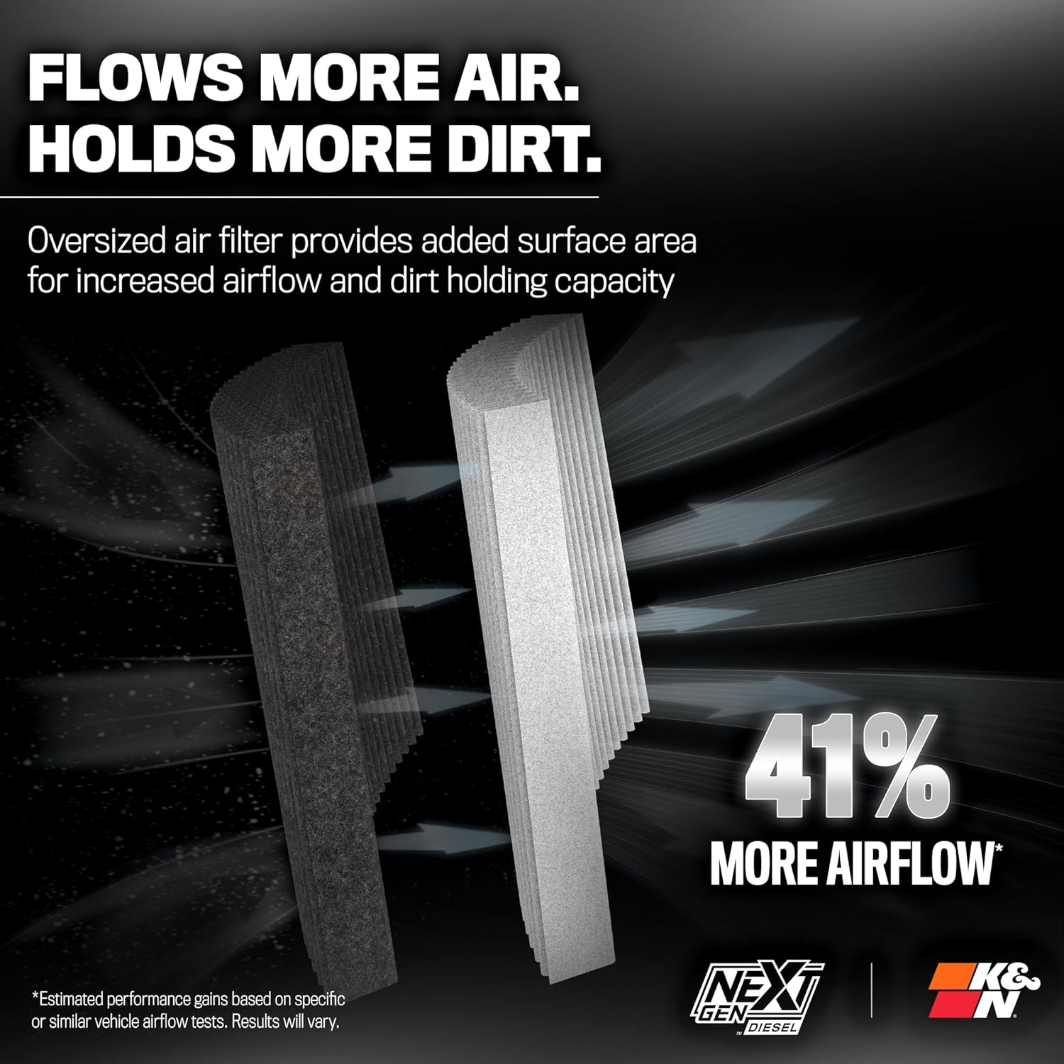K&N NextGen Diesel Dryflow Cold Air Intake: Compatible with 2020-2026 Chevrolet/GMC; Silverado 2500 HD; Silverado 3500 HD; Sierra 2500 HD; Sierra 3500 HD; 50-3119D