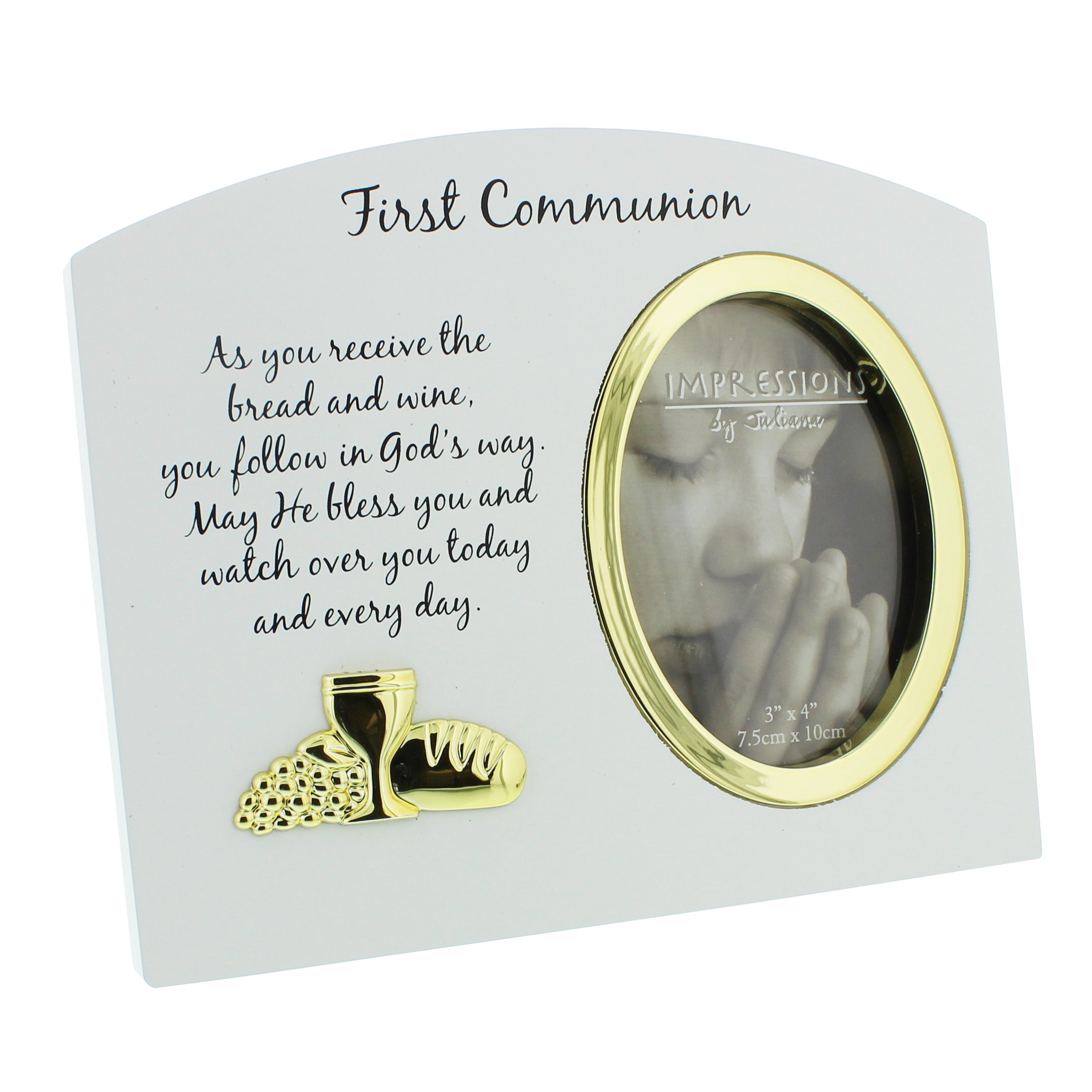 Cadre photo première communion bois blanc, le cadeau de parrain idéal