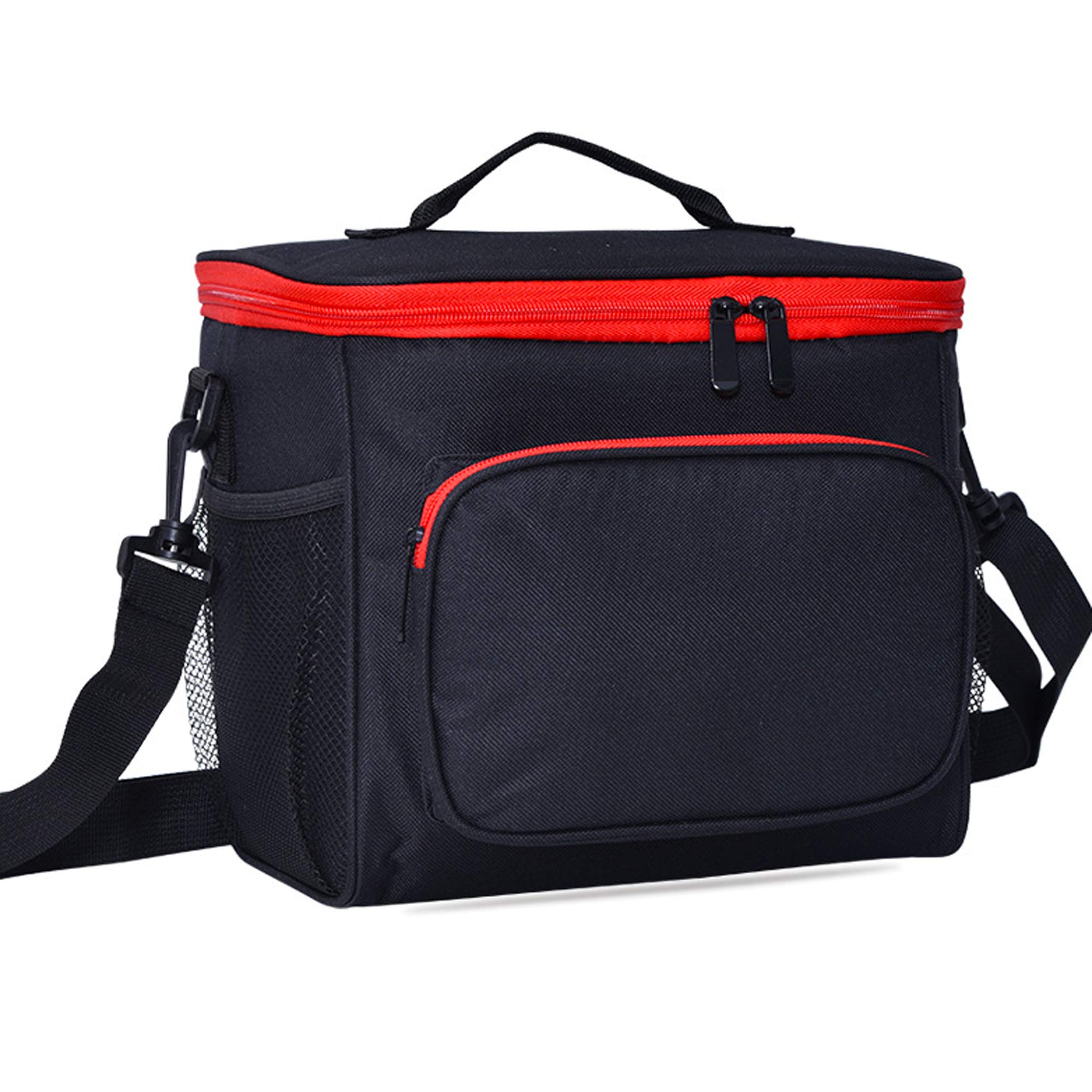 Insulated Lunch Bag/Box- Rumanle Reusable Lunch Box for Office Work School Picnic Beach - Leakproof Cooler Tote Bag Freezable Lunch Bag with Adjustable Shoulder Strap for Kids/Adult - Black