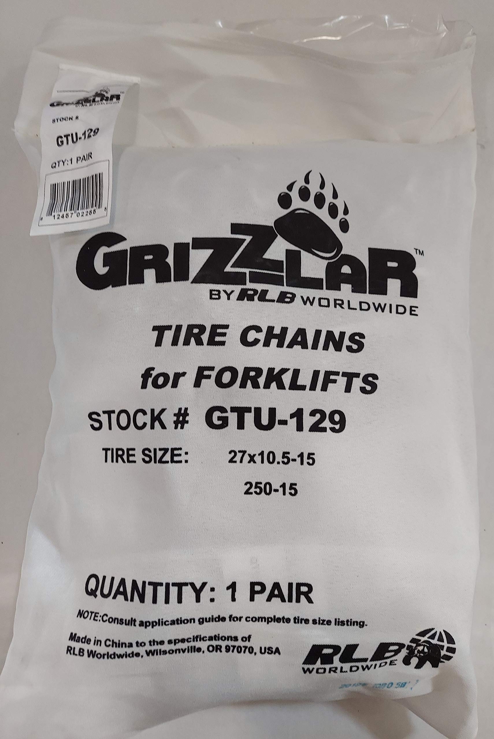 GTU-129 Gabelstapler Vierkant Leiter Schneeketten 27x10.5-15 250-15