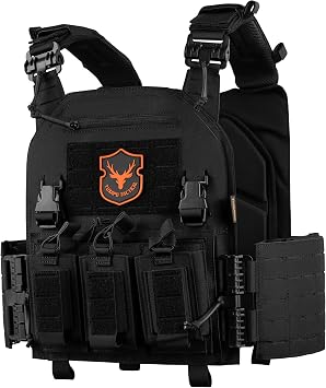 Tactical Molle Quick Release Buckles Vest with Triple mag Pouch Set Laser Cutting Lightweight Adjustable Vests