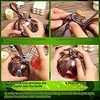 Vista 6 de Patelai 2 botellas de poción de vidrio de Halloween con cinturón, corcho, accesorios de disfraz de bruja renacentista, botella de poción