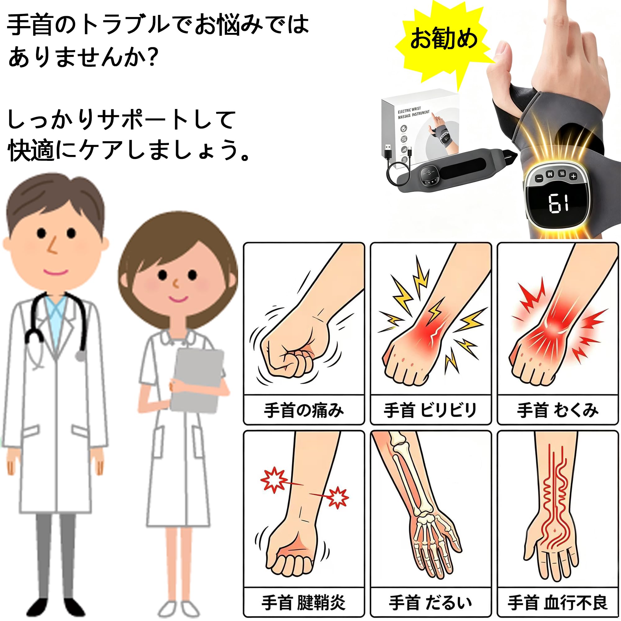 Amazon.co.jp: 【腱鞘炎·tfcc損傷·専用】ANNTEIYOI 手首 サポーター