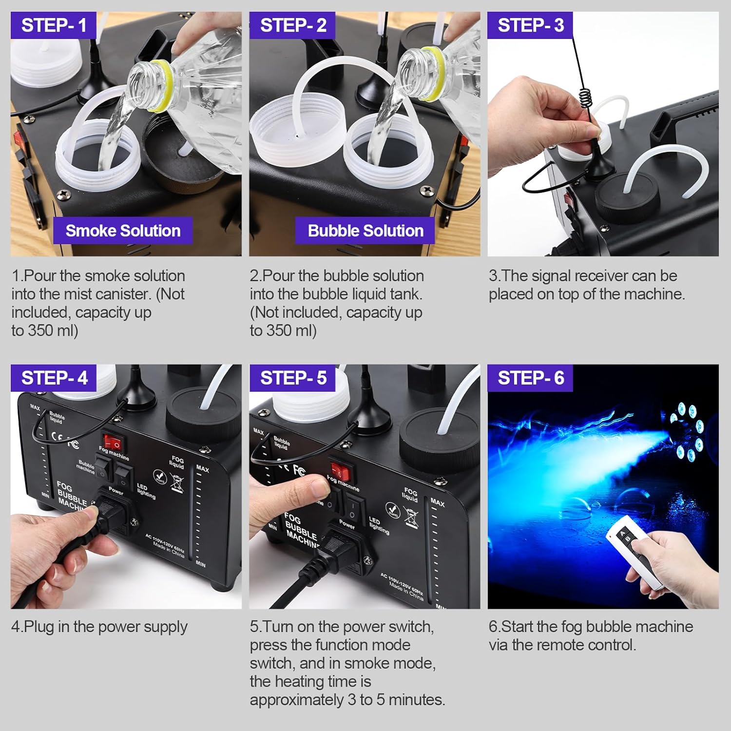 UPGREY Fog Bubble Machine Smoke Bubble Machine Bubble Fogger for Kids Outdoor and Indoor