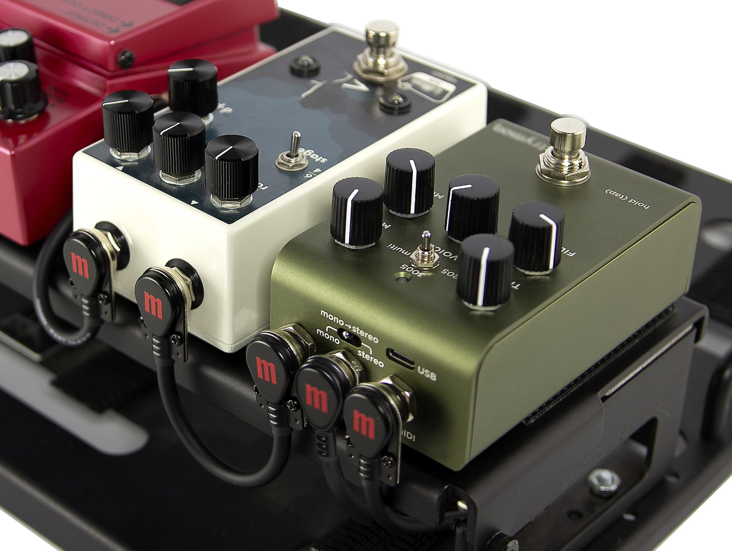 Mogami Gold Pedal SLP Patchkabel - Super Low Profile 90° rechtwinkliges Gitarreneffektkabel, geräuschfrei, OFC Core 24 Zoll