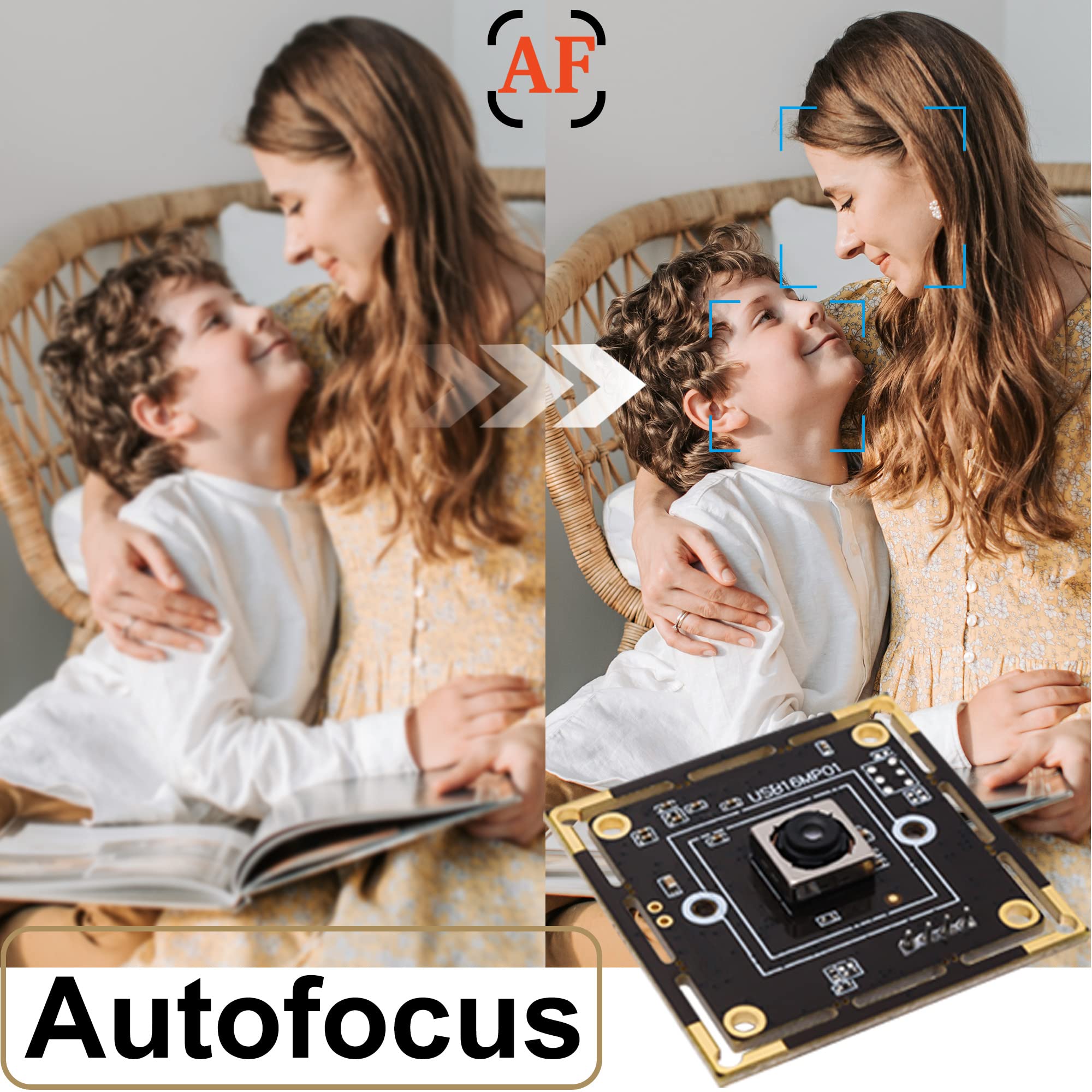 Svpro 16MP Modulo fotocamera USB autofocus per computer, fotocamera CMOS USB IMX298 per videocamera OpenCV LightBurn UVC, scheda webcam industriale per stampante 3D, Raspberry Pi, con cavo da 1m