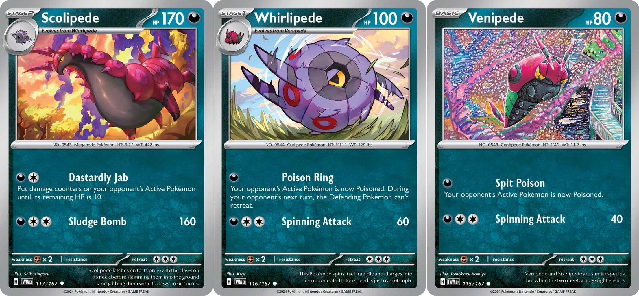 Scolipede 117 167 Twilight Masquerade Pokemon Card Lot