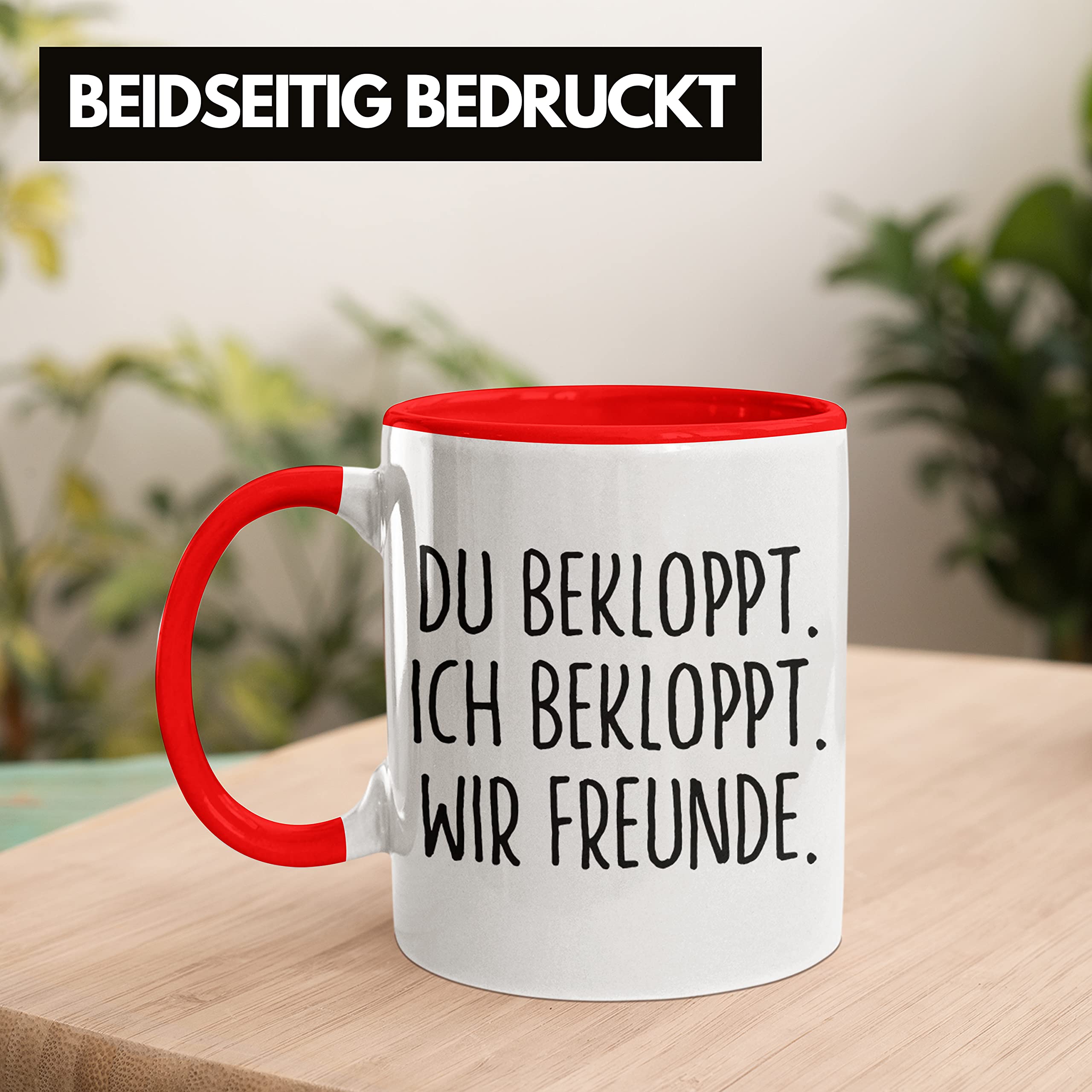 Trendation Beste Freunde Tasse - Spruch "Du Bekloppt Ich Bekloppt", Geschenk Für BFF
